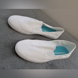 White converse slip on shoes